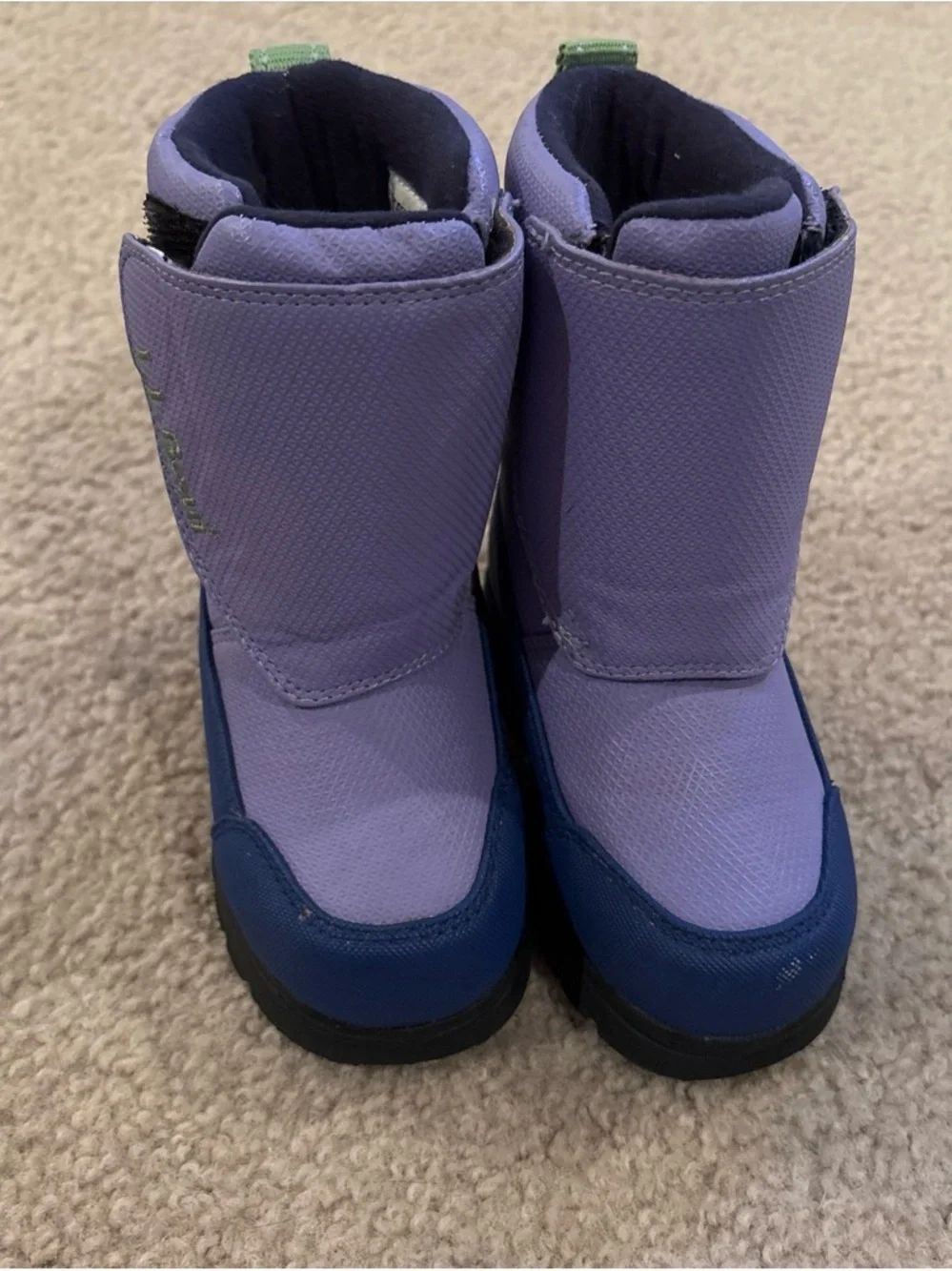L.L. Bean Kids Lavender and Navy Snow Boots
